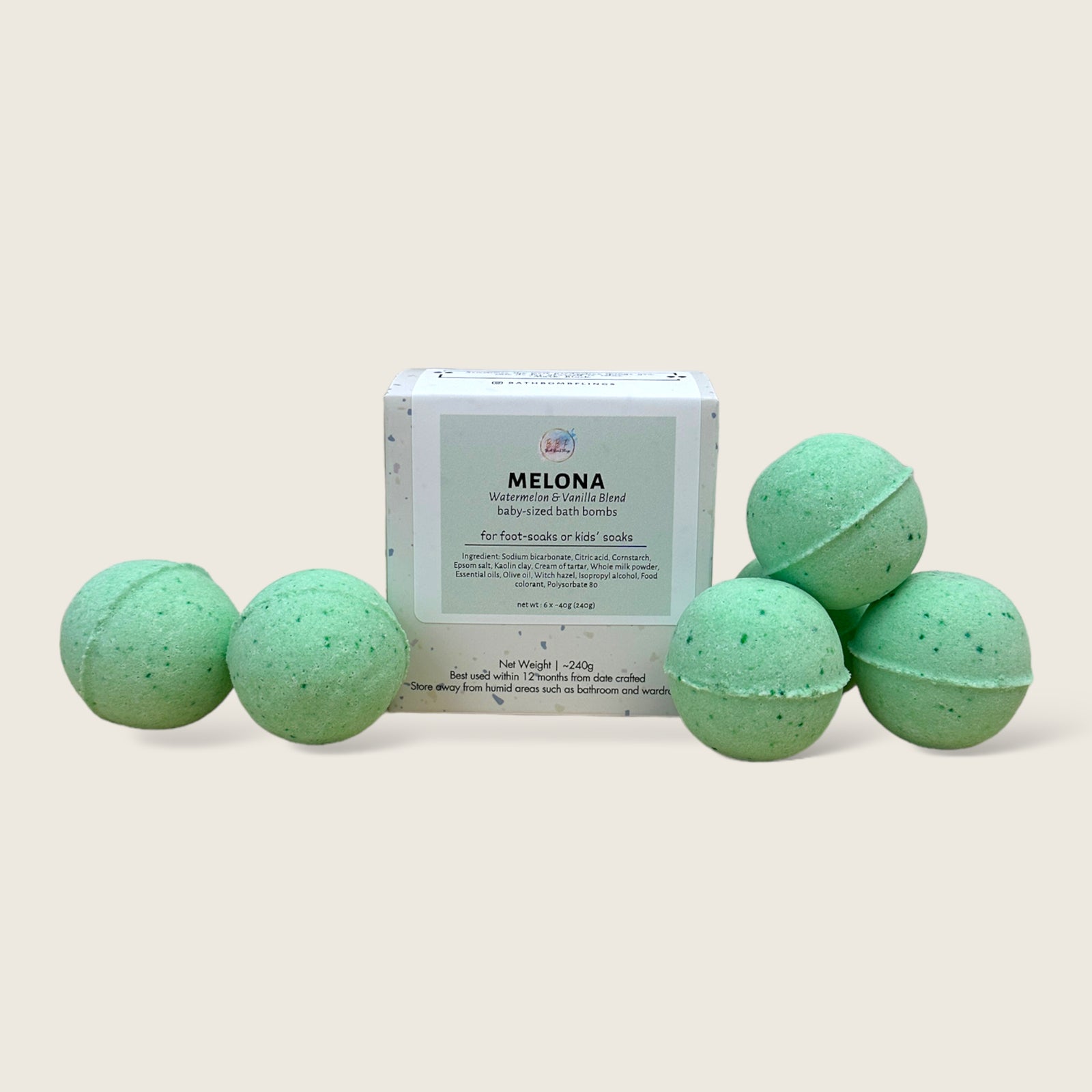 Melona Baby-sized Bath Bomb (6 per box)