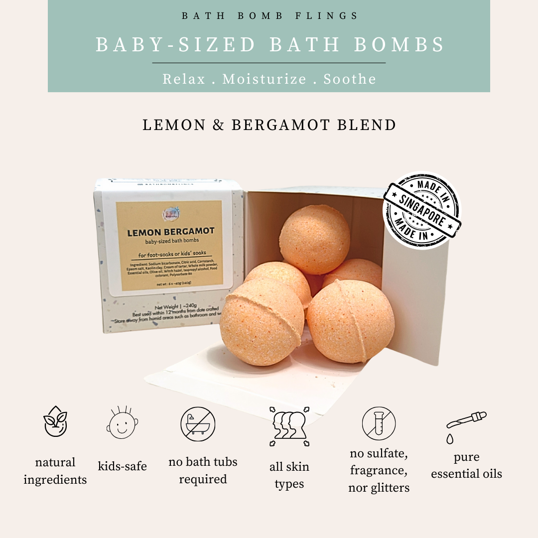 Lemon Bergamot Baby-sized Bath Bomb (6 per box)