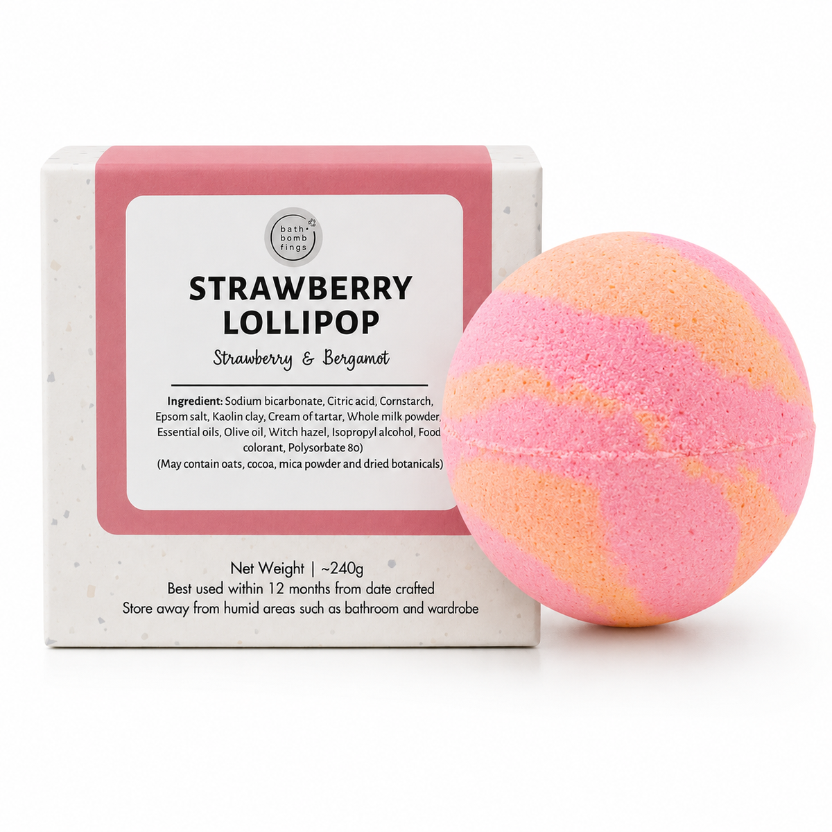 Strawberry Lollipop Bath Bomb
