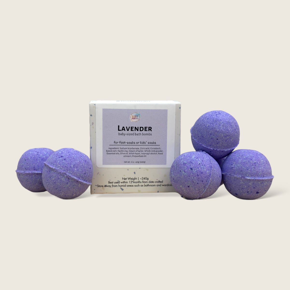 Lavender Baby-sized Bath Bomb (6 per box)