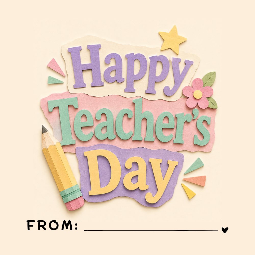 Teacher's Day mini bath bomb box design with a blank FROM field